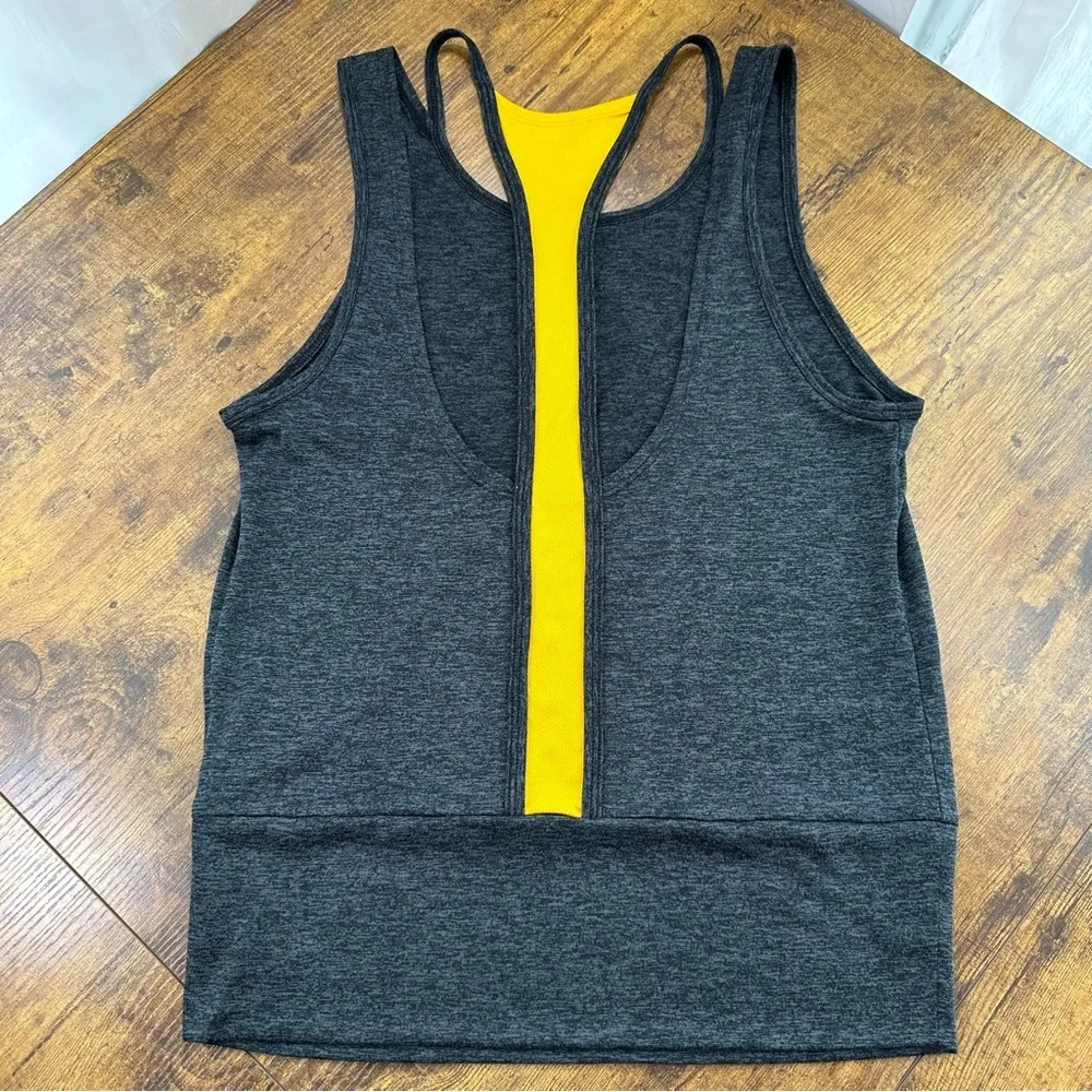 Women’s Nike Pittsburgh Steelers Dri-Fit Racerback Charcoal and Gold Tank Top XS